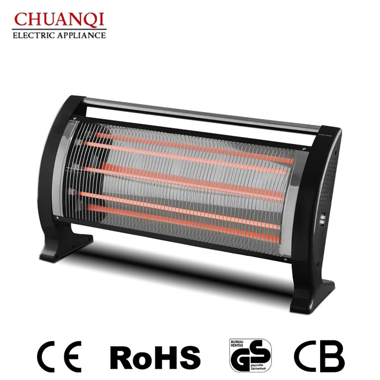 2000W 2 store rør og 2400W 3 små rør Quartz Heater Plus med håndtak